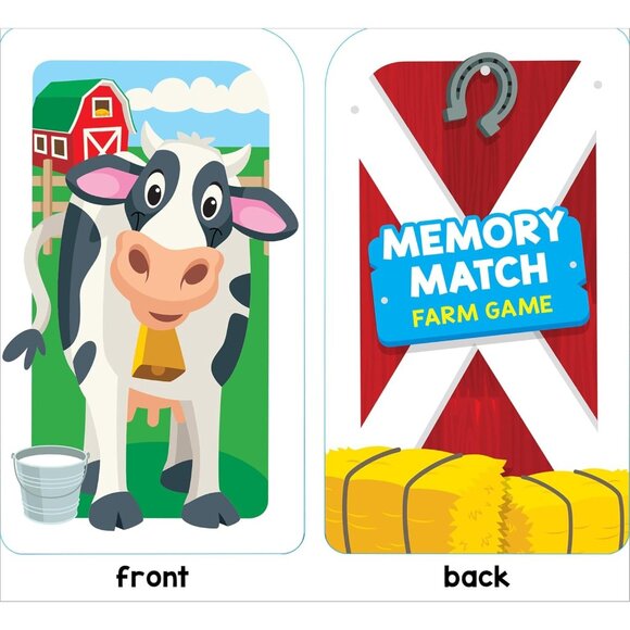 School Zone Memory Match Farm Game  Ages 3+ Animals Reading Counting Matching - Picture 9 of 10